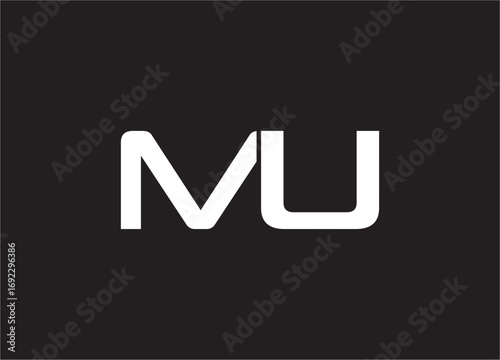 MU latter ligature typography logo design template