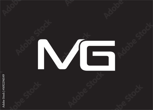 MG latter ligature typography logo design template