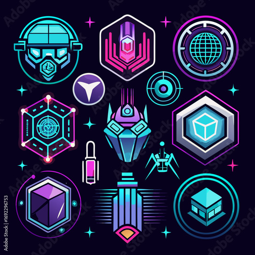 Cyberpunk Neon Icons Pack