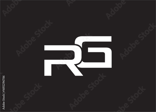 RG latter ligature typography logo design template