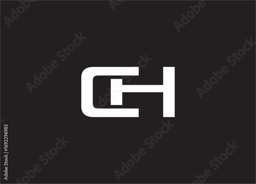 CH latter ligature typography logo design template