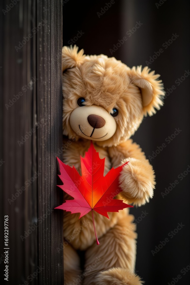 Obraz premium bear toy and autumn