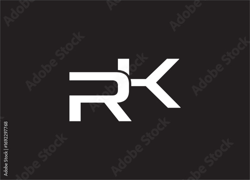 RK latter ligature typography logo design template