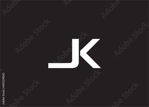 JK latter ligature typography logo design template