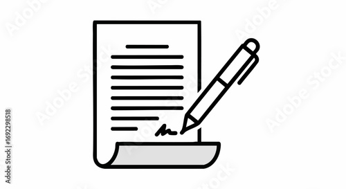 Get your documents signed quickly with this contract and pen icon ready for business use in your project
