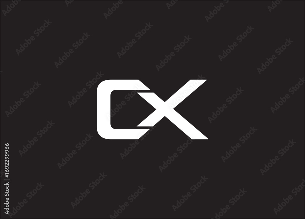 Fototapeta premium CX latter ligature typography logo design template