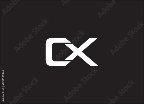 CX latter ligature typography logo design template