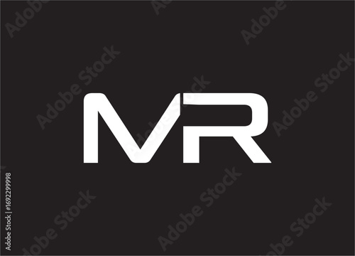 MR latter ligature typography logo design template