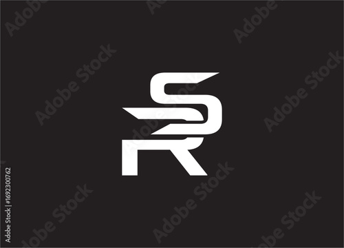 RS latter ligature typography logo design template