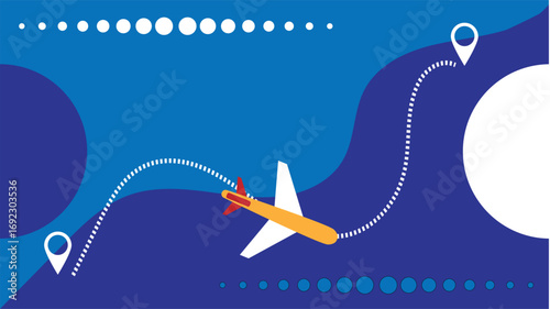 Abstract Colorful Airplane Delivering the Goods from One Location to Another. Technology and air vehicles for cargo vector art