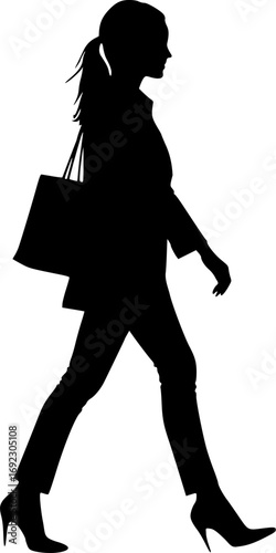 Silhouette of a woman walking design