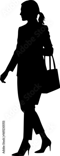Silhouette of a woman walking