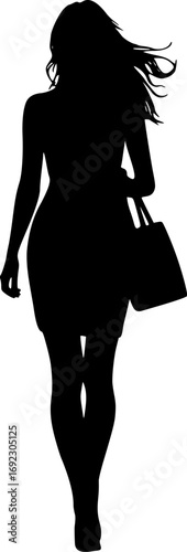 Silhouette of a woman walking design