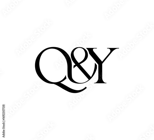 Initial Letter Logo. Ampersand Symbol. Logotype design. Simple Luxury Black Flat Vector QY