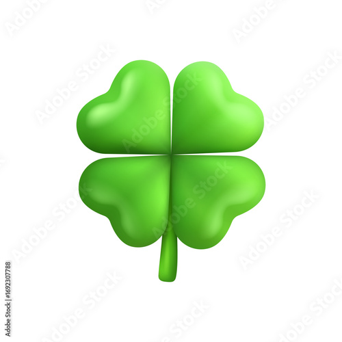 Cloverleaf ui icon, game symbol of luck, fortune or positive outcomes. Vector isolated gaming element of chance, bonuses or rewards. Farm simulation or nature based PC entertainment