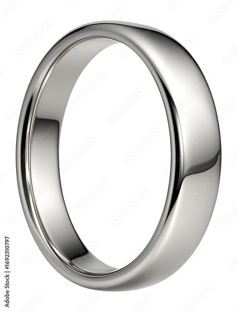 Obraz premium Platinum wedding band with high-polish finish