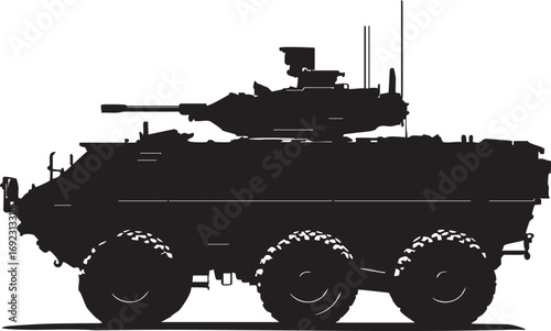 silhouette of abstract armored personnel carrier