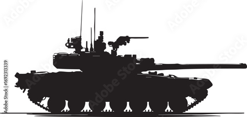 silhouette of abstract battle tank