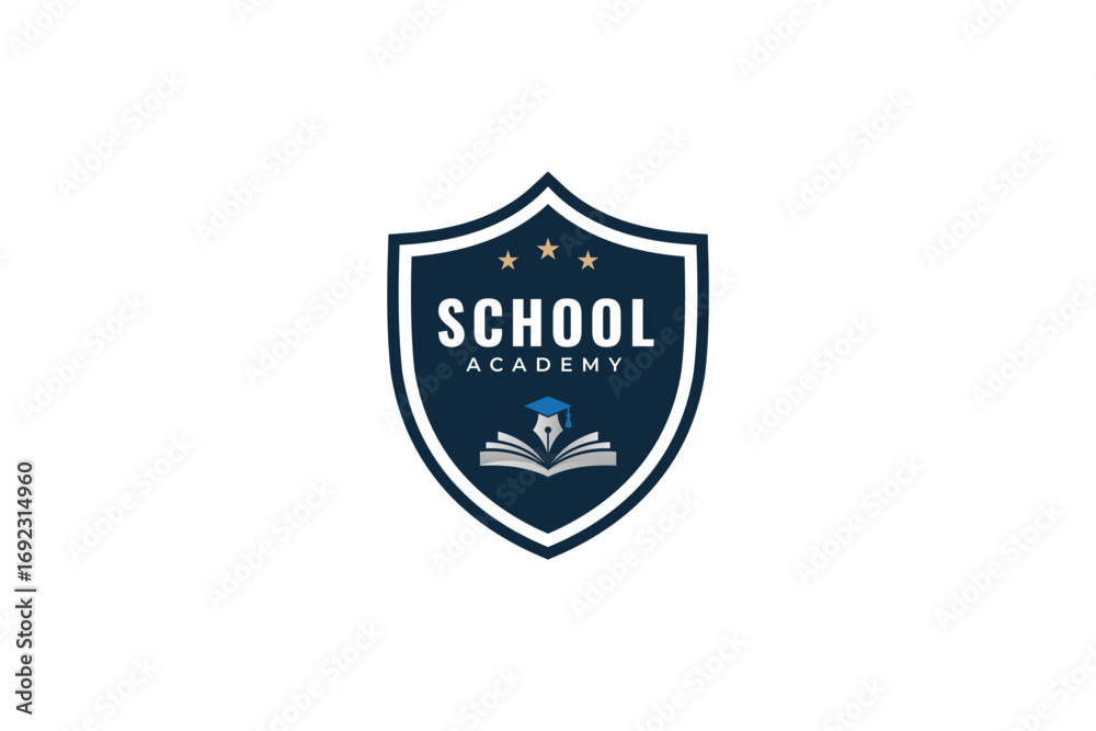 Naklejka premium School badge logo design template