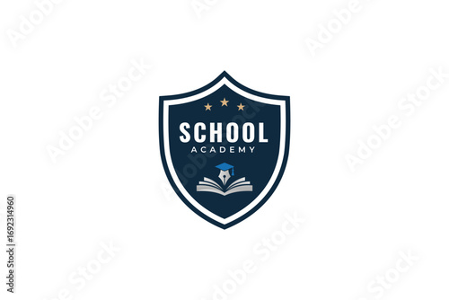 School badge logo design template