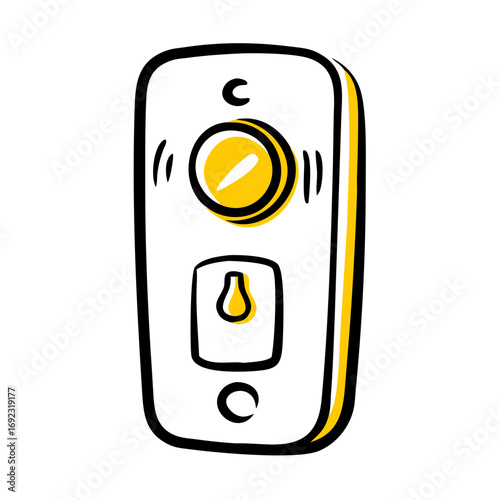 Cartoon humidifier, air purifier or aroma diffuser icon. Home comfort and healthy air concept. Vector illustration in sketch style