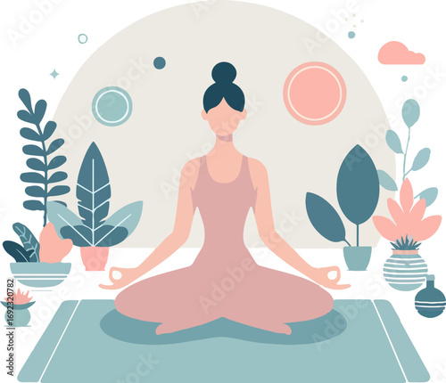 Full_body_vector_illustration_of_a_person_doing_yoga_exercise_in_lotus_posit up n