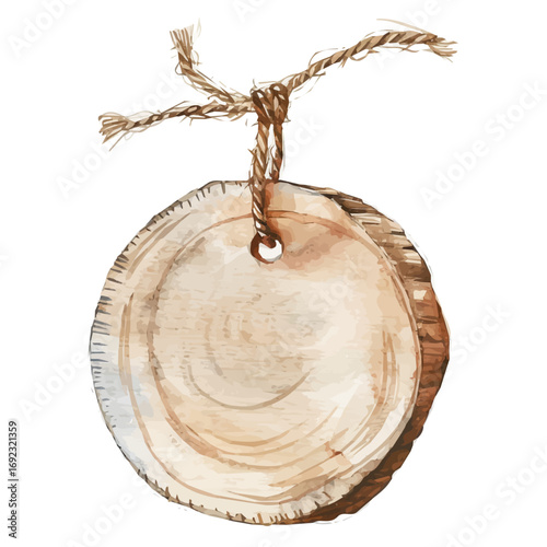 My Watercolor, hand-painted rustic wooden ornament painting illustration, vector illustration, AI painting design, and EPS format design. vector illustration, isolated on a white background, 