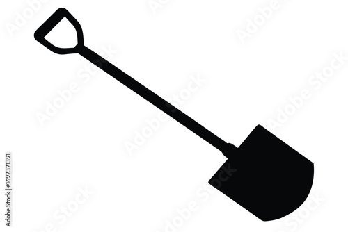 snow shovel simple silhouette vector icon