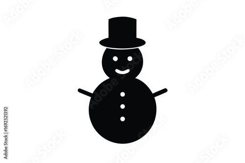 snowman simple silhouette vector icon