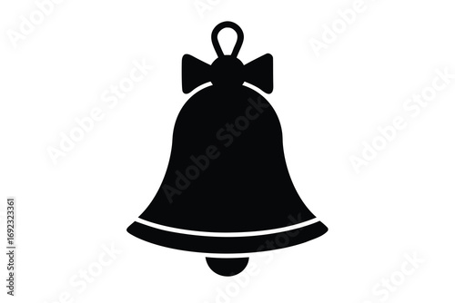 christmas bell simple silhouette vector icon