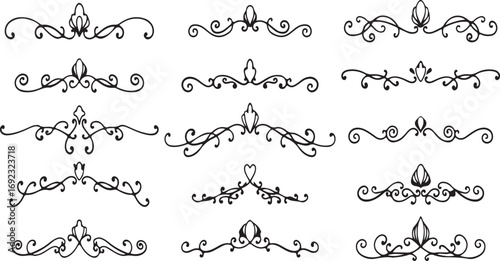 Vintage Flourish Ornament Vector – Decorative, Border, Frame, Calligraphy, Elegant, Retro, Classic, Scroll, Abstract, Design, Art, Creative, Illustration, Collection, Minimal, Black, Symbol, Icon