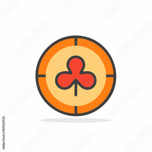 Stylized Clover Symbol in Circular Target Graphic