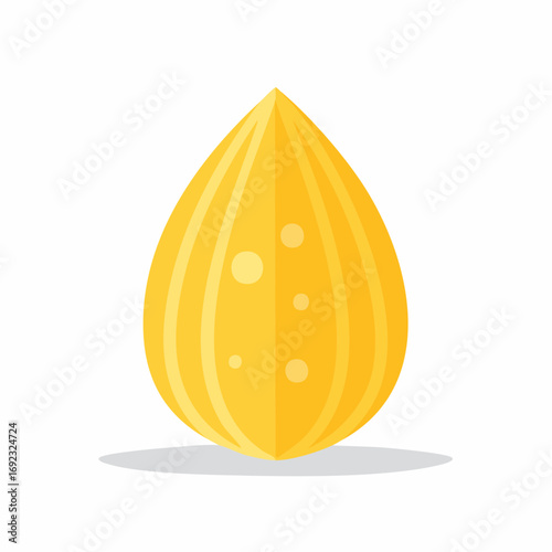 Vibrant yellow almond seed with subtle texture and smooth shading