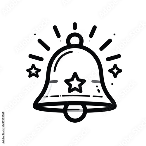 Notification Bell Icon, Simple Design, Minimalist Style.