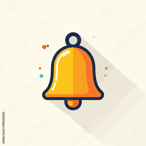 Notification Bell Icon, Simple Design.