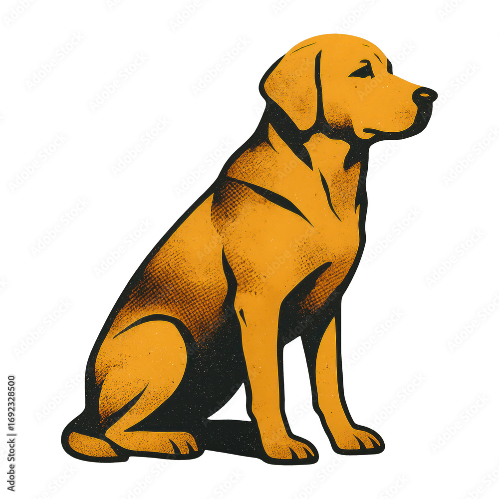 Fototapeta premium PNG Vintage dog illustration design.
