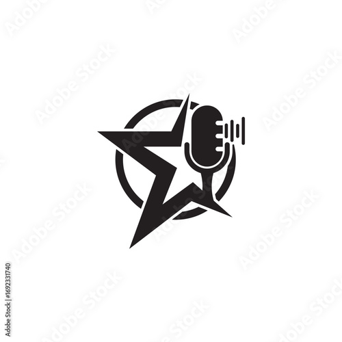 Isolated microphone star icon illustration design