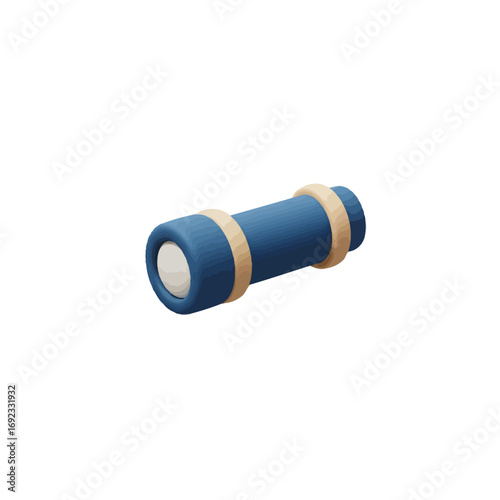 Claymorphic 3D Spyglass Icon isolated on a white background
