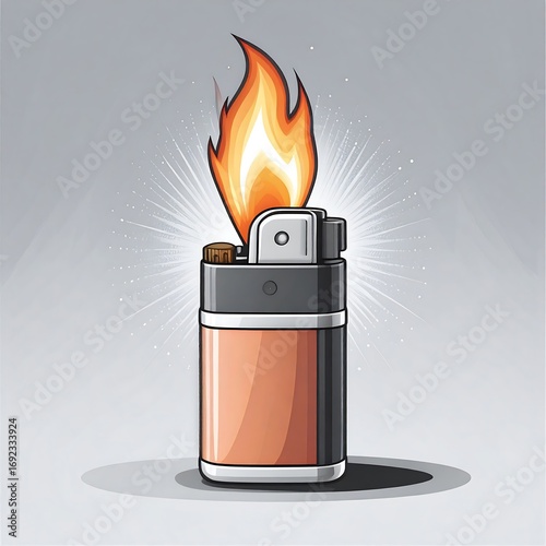 Lit lighter illustration