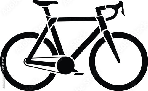 Black and white bicycle vector illustration, a modern and clean design for sports or travel.