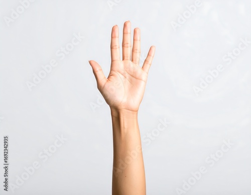 Raised hand, asking question