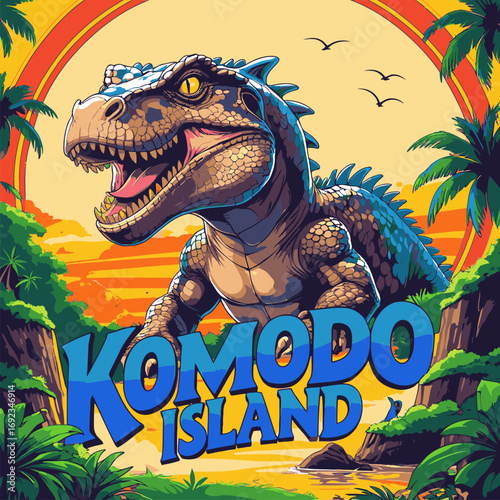 Komodo Island vector image
