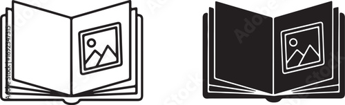 photo album Vector art of book icon in outline and filled style vector illustration of book in outline and filled style