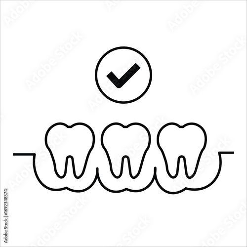 teeth icons. line vector simple
