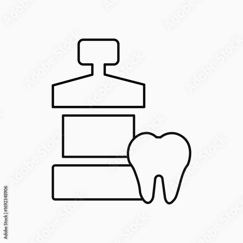 mouthwash icons. line vector simple