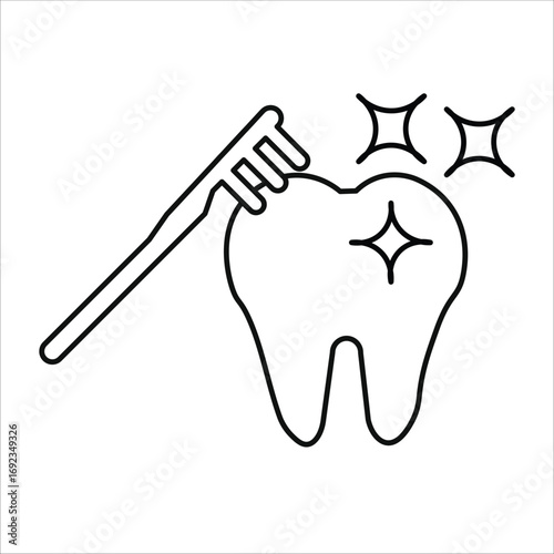 dental icons. line vector simple