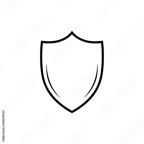 Simple hand drawn shield icon represents protection security and defense symbol