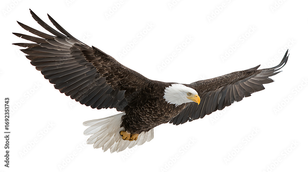 Fototapeta premium bald eagle in flight isolated 