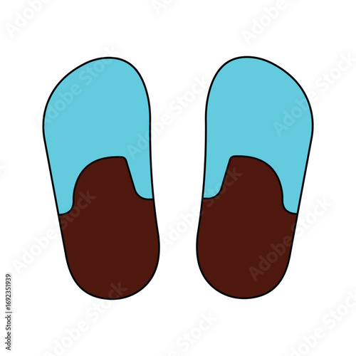 Modern Colorful Pair of House Slippers Vector Icon