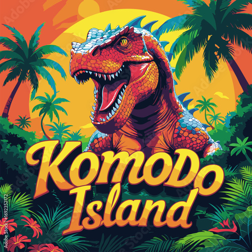 Komodo Island vector image